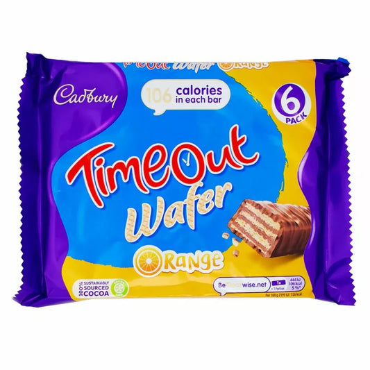 Cadbury Orange Timeout Wafer Chocolate Bar 6pk 13x121.2g