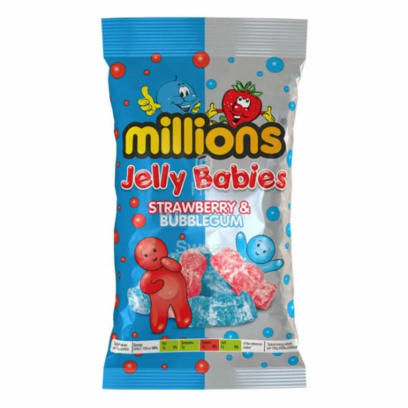 Millions Jelly Babies Strawberry & Bubblegum 10x190g